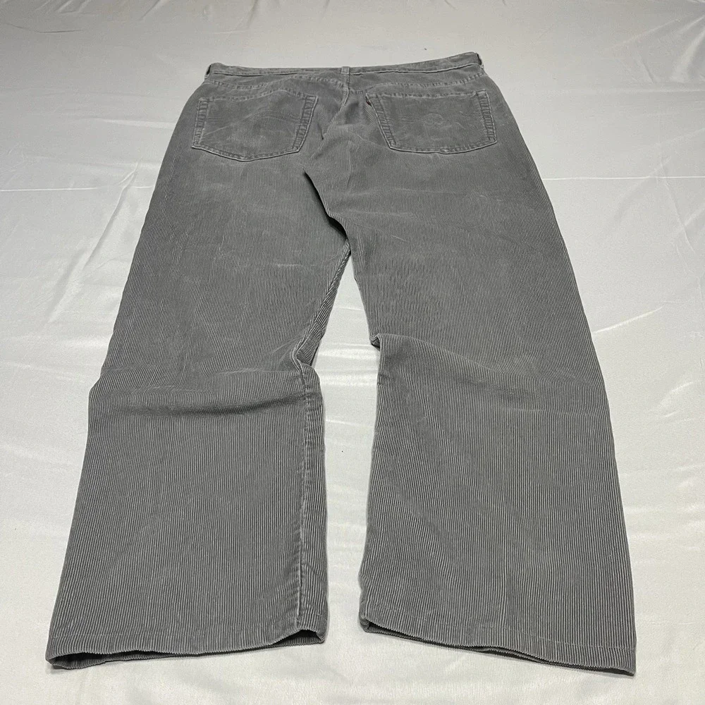 Y2K Levis 559 Relaxed Straight Corduroy Pants Mens 38x30 Gray Baggy Skate Preppy
